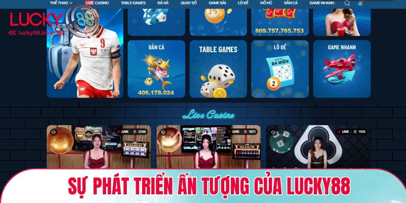 Sự phát triển ấn tượng của Lucky88